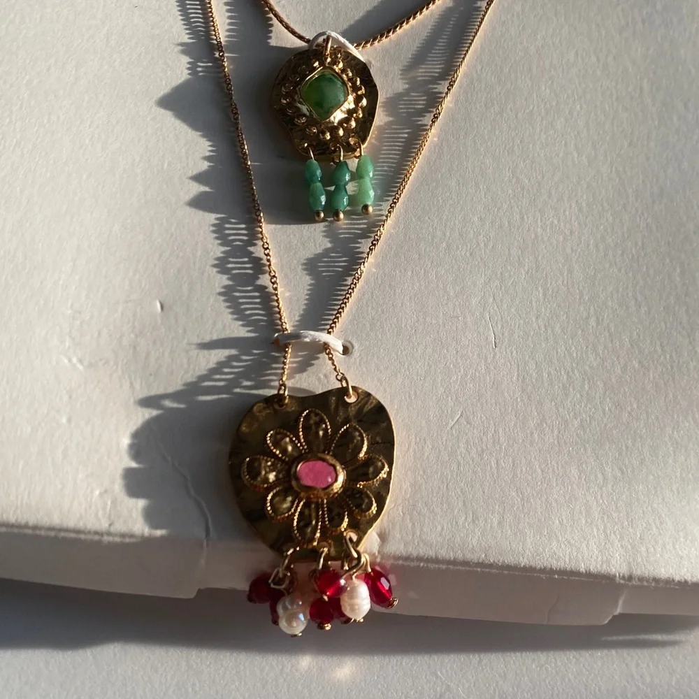 NWT Zara 4-Pack Beaded Medallion Necklaces